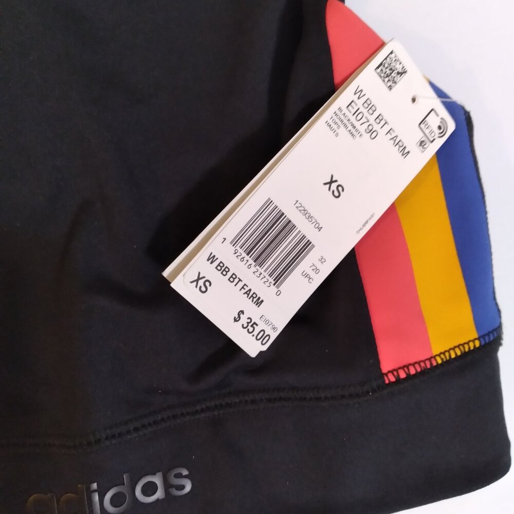 Adidas x Farm Rio Brilliant Basic Racerback Sports Bra Black White Clima… - Picture 4 of 4